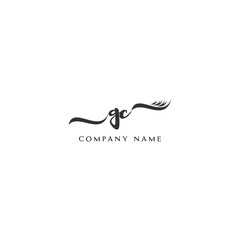 Fototapeta premium Minimalist GC Logo Design with Abstract Feather Element