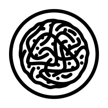 recommend clip art: chow mein chinese cuisine line icon vector. chow mein chinese cuisine sign. isolated contour symbol black illustration