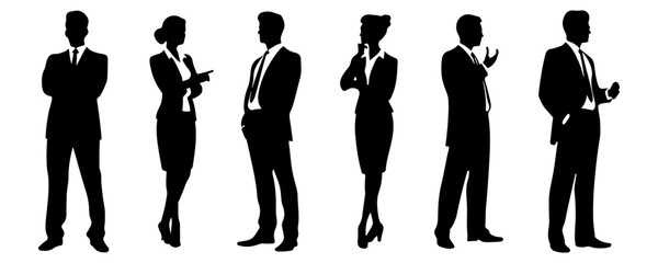 Professionals business man set in silhouette.