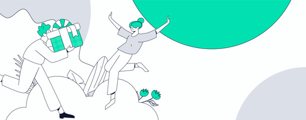 People exercising healthy running vector internet operation illustration
