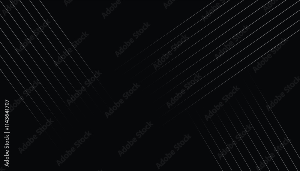 Fototapete shiny diagonal lines wallpaper. black background. metallic abstract tech geometric linear background