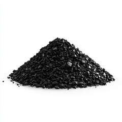 a pile of black coal isolated on white background