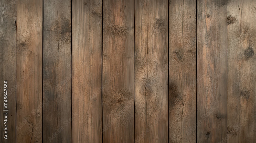 Poster A textured wooden background displaying vertical planks in varying shades of brown, creating a rustic and warm atmosphere.