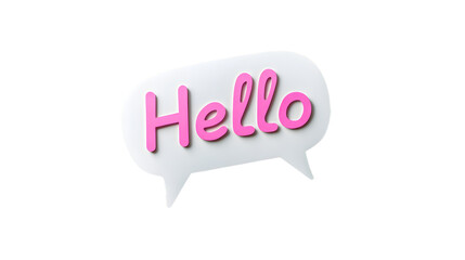 Hello salutation or greeting word to welcome someone or initiate a conversation. Design with letters cut out in paper speech bubble over blue background. Communication concept, introduction.