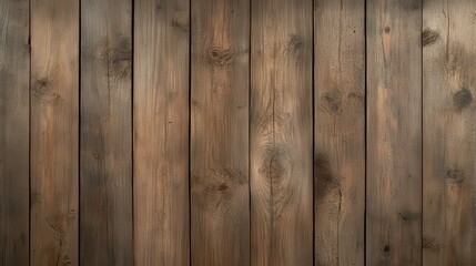 Naklejka premium A textured wooden background displaying vertical planks in varying shades of brown, creating a rustic and warm atmosphere.