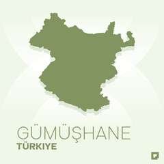 Obraz premium Gümüşhane vector map, Vector map of Gümüşhane, editable eps, AI files, Vector illustration of Gümüşhane vector map