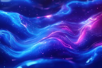 Obraz premium Abstract energy waves vibrant blue and purple colors dynamic curved lines