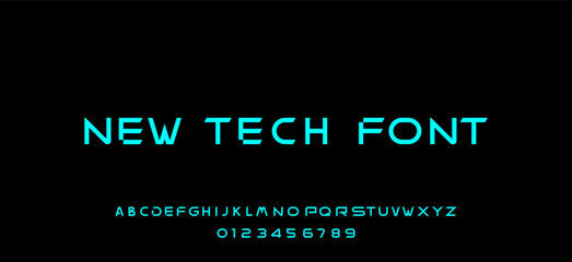 New Tech font vector. font vector.