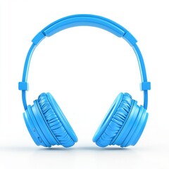 blue headphones isolated on white background