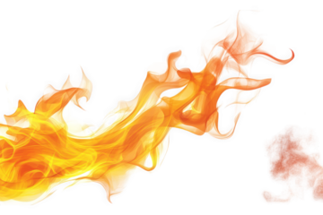 abstract fiery flames isolated on a transparent background the flames are orange and yellow. with a hint of red they are flowing and dynamic. creating a sense of movement and energy