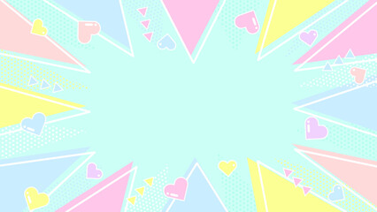 動画配信用の背景19　カラフルなかわいい集中線