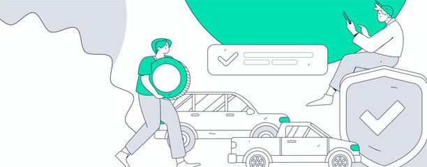 Buy insurance for car flat character vector concept operation illustration  © Lyn Lee