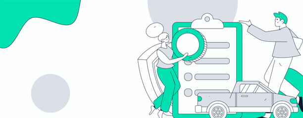 Buy insurance for car flat character vector concept operation illustration  © Lyn Lee