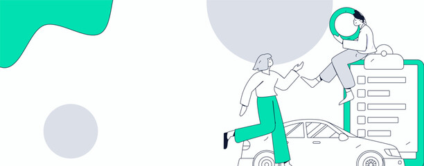 Buy insurance for car flat character vector concept operation illustration  © Lyn Lee