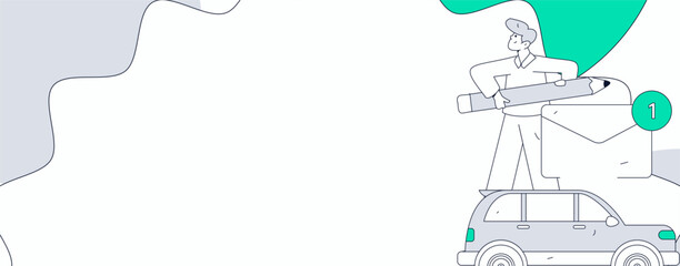 Buy insurance for car flat character vector concept operation illustration
