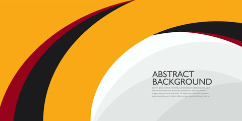 Curve banner design with abstract orange, red, and black color background. Colorful background with white space for text. Eps10 vector