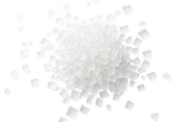 Fototapeta premium close-up of white sugar crystals on a transparent background