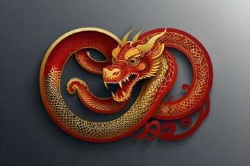 Obraz premium chinese dragon on red