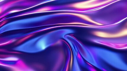 Fototapeta premium Sleek metallic liquid background with vibrant neon colors and smooth texture