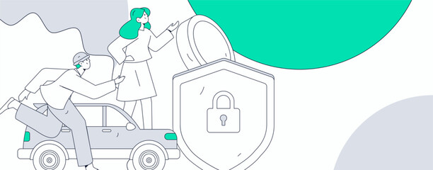 Buy insurance for car flat character vector concept operation illustration  © Lyn Lee