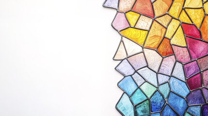 Fototapeta premium Colorful stained glass window with intricate patterns and vibrant hues