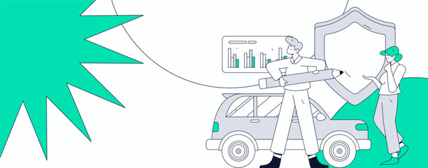 Buy insurance for car flat character vector concept operation illustration  © Lyn Lee