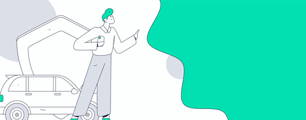 Buy insurance for car flat character vector concept operation illustration  © Lyn Lee