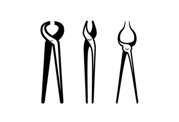 Simple tongs icon vector. blacksmith tongs, blacksmith tools.