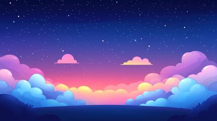 Pastel Cloudscape Sunset Night Sky Starscape