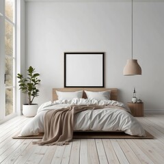 Minimalist Bedroom Design With Wooden Floor And Large Window