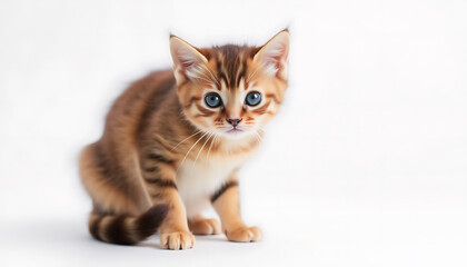Obraz premium kitten on white background