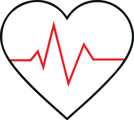 Heart vector icons, heartbeat, broken heart line art
