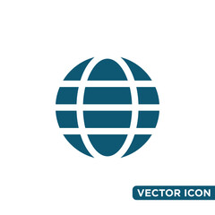 Minimalist Globe Icon Design Template 