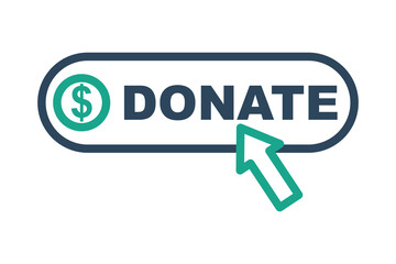 Donate button icon. line icon style. icon related to charity. donation elements vector illustration