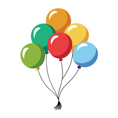 Balloons Flying Up Clipart Vector Art for Celebrations, Parties, and Festive Designs