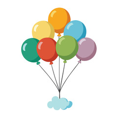 Balloons Flying Up Clipart Vector Art for Celebrations, Parties, and Festive Designs