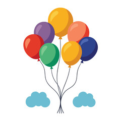 Balloons Flying Up Clipart Vector Art for Celebrations, Parties, and Festive Designs