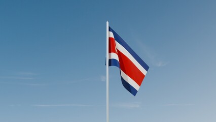Naklejka premium Costa Rica flag on blue sky 3d illustration image