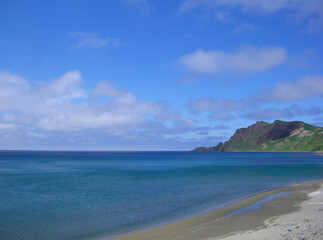 礼文島　岬めぐりコースの風景(ゴロタ浜)