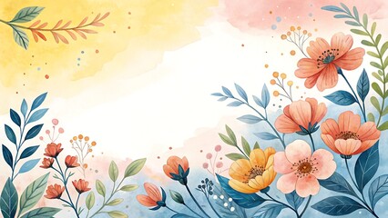 Obraz premium Colorful Watercolor abstract floral background