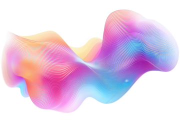 abstract colorful wave on transparent background