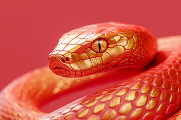 Red festive 3d snake illustration background