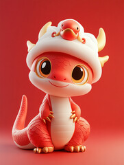 Red festive 3d snake illustration background