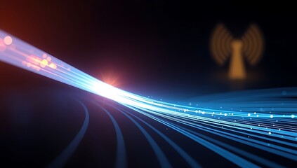 Abstract Digital Network Data Stream Flowing