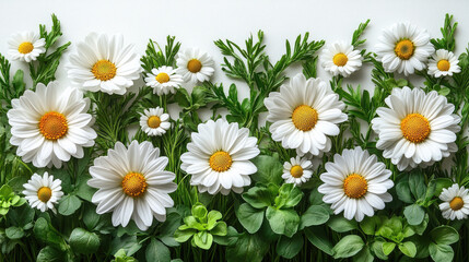 Obraz premium Daisy Harmony – Fresh Flowers in Green Grass Arrangement