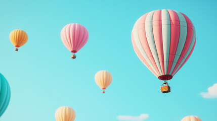 Fototapeta premium hot air balloon in blue sky