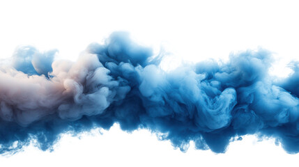 blue smoke explosion  on white background