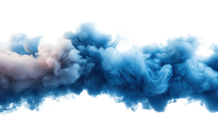 blue smoke explosion  on white background