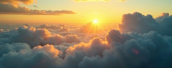 Cloudy morning with soft yellow gold illumination, morning light, gold