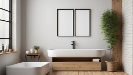 Modern Minimalist Bathroom Design With Freestanding Tub